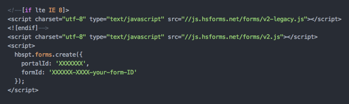HubSpot Form Embed Code